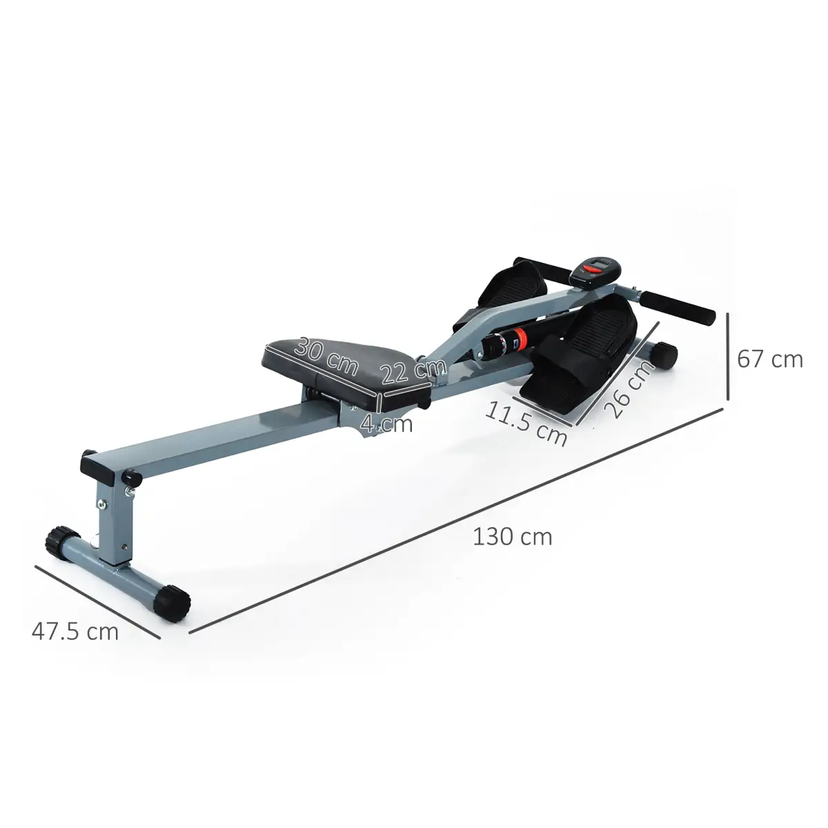 12 Level Fitness Rowing Machine Cardio Fitness Workout and Gym Training HOMCOM by Unbranded