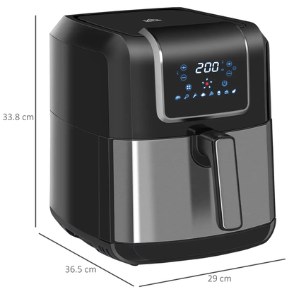 Air Fryer 1700W 6.5L with Digital Display Timer for Low Fat Cooking HOMCOM by Unbranded