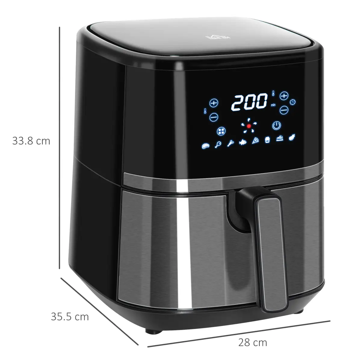 Air Fryer 4.5L 1500W with Digital Display Rapid Air Circulation Timer HOMCOM by Unbranded