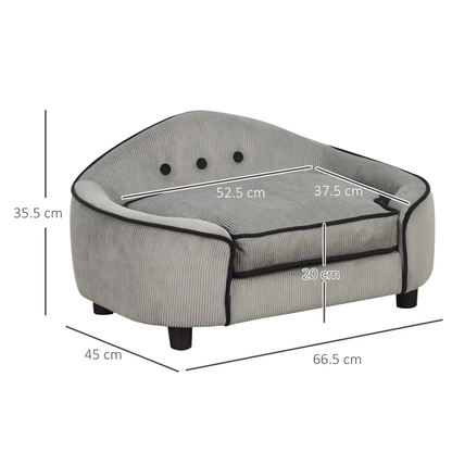 Dog Sofa Bed Pet Chair w/ Sponge Padded Cushion for XS and S Size Dogs - Grey by PawHut