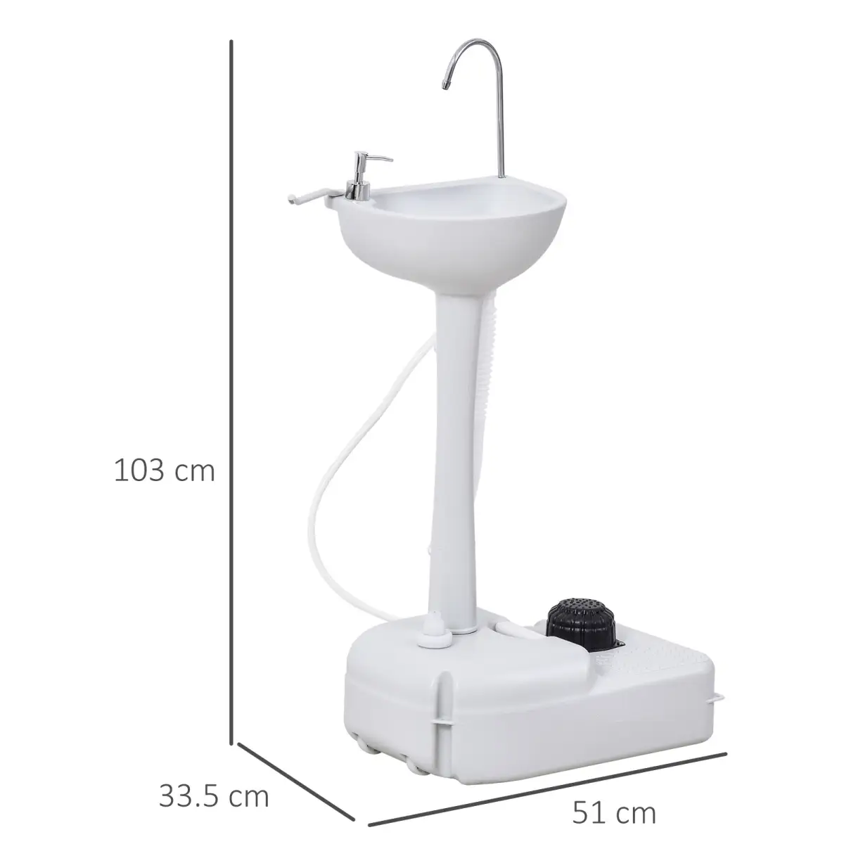 Portable Camping Sink with Towel Holder & Soap Dispenser Hand Wash Outsunny by Unbranded