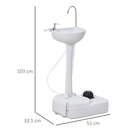 Portable Camping Sink with Towel Holder & Soap Dispenser Hand Wash Outsunny by Unbranded