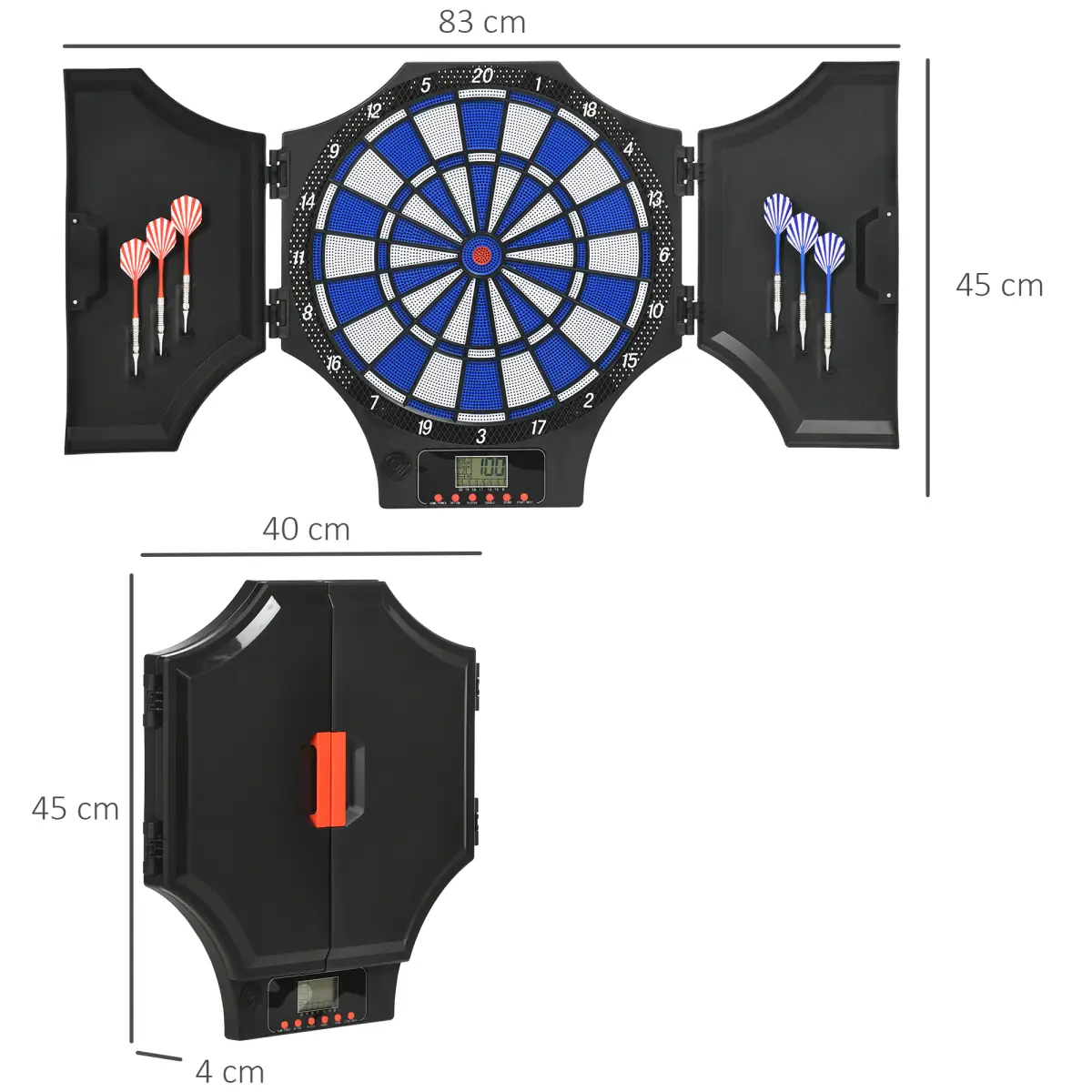 Electronic Dart Board Set with Cabinet, 31 Games, for 8 Players by SPORTNOW