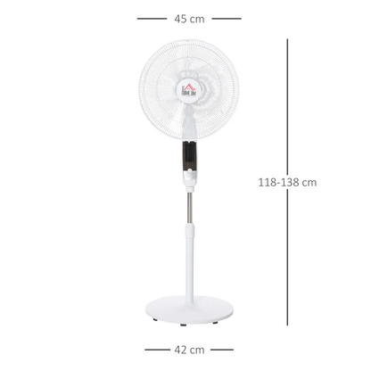 HOMCOM 54 Inch Pedestal Fan Height Adjustable 7.5h 85 Oscillation LED Panel by Unbranded