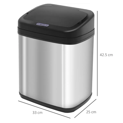 20L Stainless Steel Auto Kitchen Bin Sensor Bucket in L Size by HOMCOM