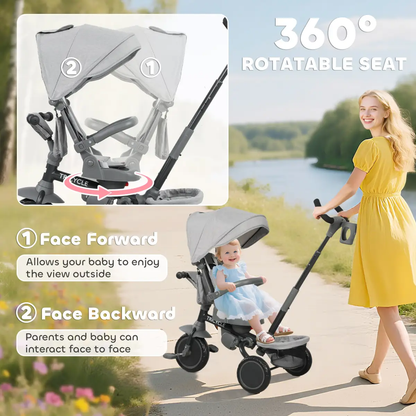 Kids Trike with Adjustable Backrest by N/A