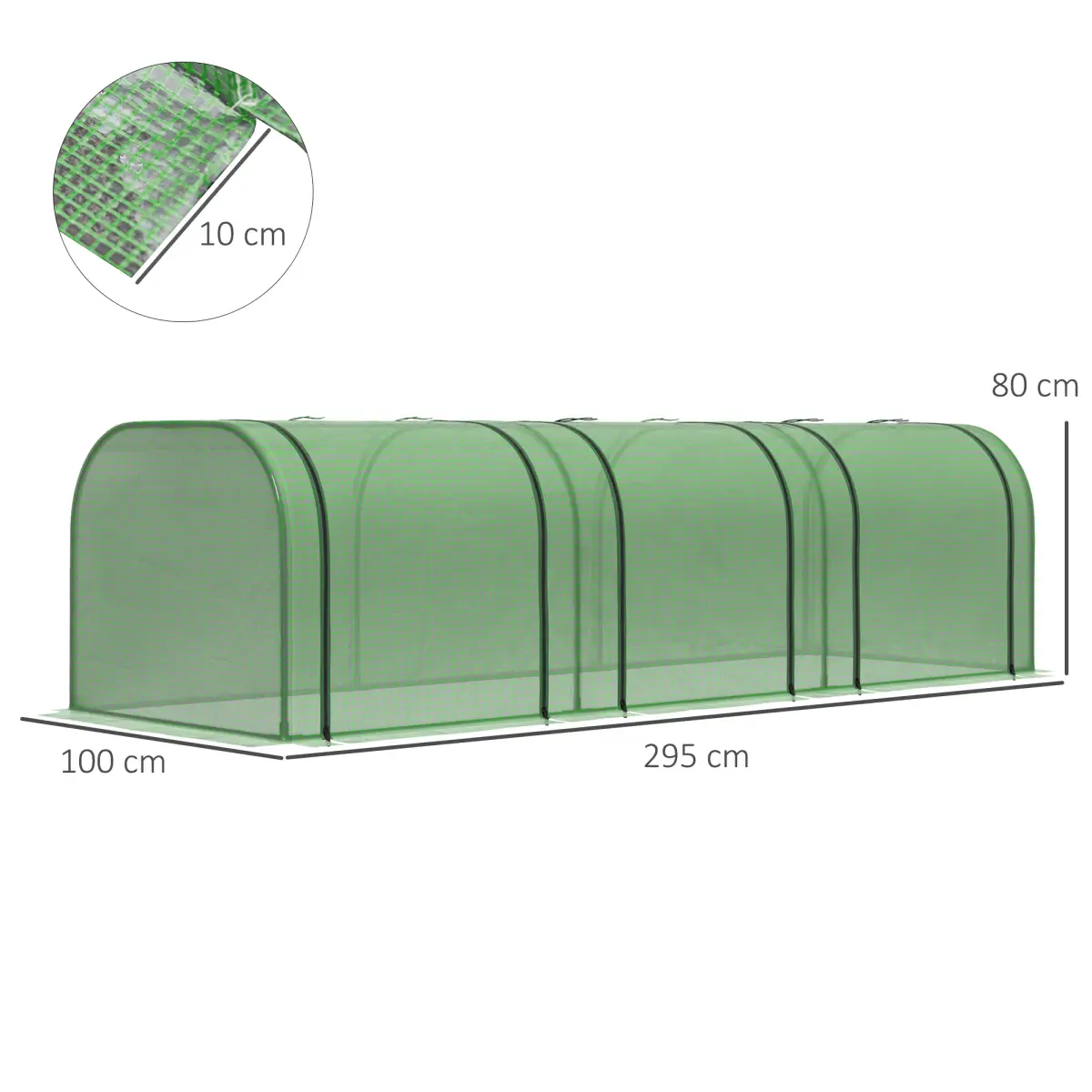 Tunnel Greenhouse Green Grow House Steel Frame Garden Backyard w/ Zipped Doors by Outsunny
