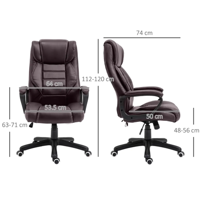 High Back 6 Points Vibration Massage Executive Office Chair, Brown Vinsetto by Unbranded