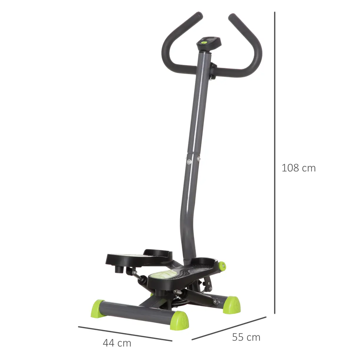 Twister Stepper Height Adjustable Step Machine w/ LCD Screen, Grey HOMCOM by Unbranded