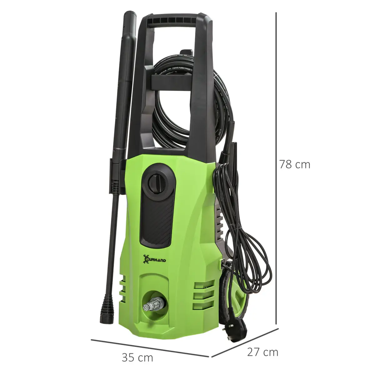 DURHAND High-Performance Power Washer 1800W, 150 Bar, 510 L/h, for Garden, Car by DURHAND