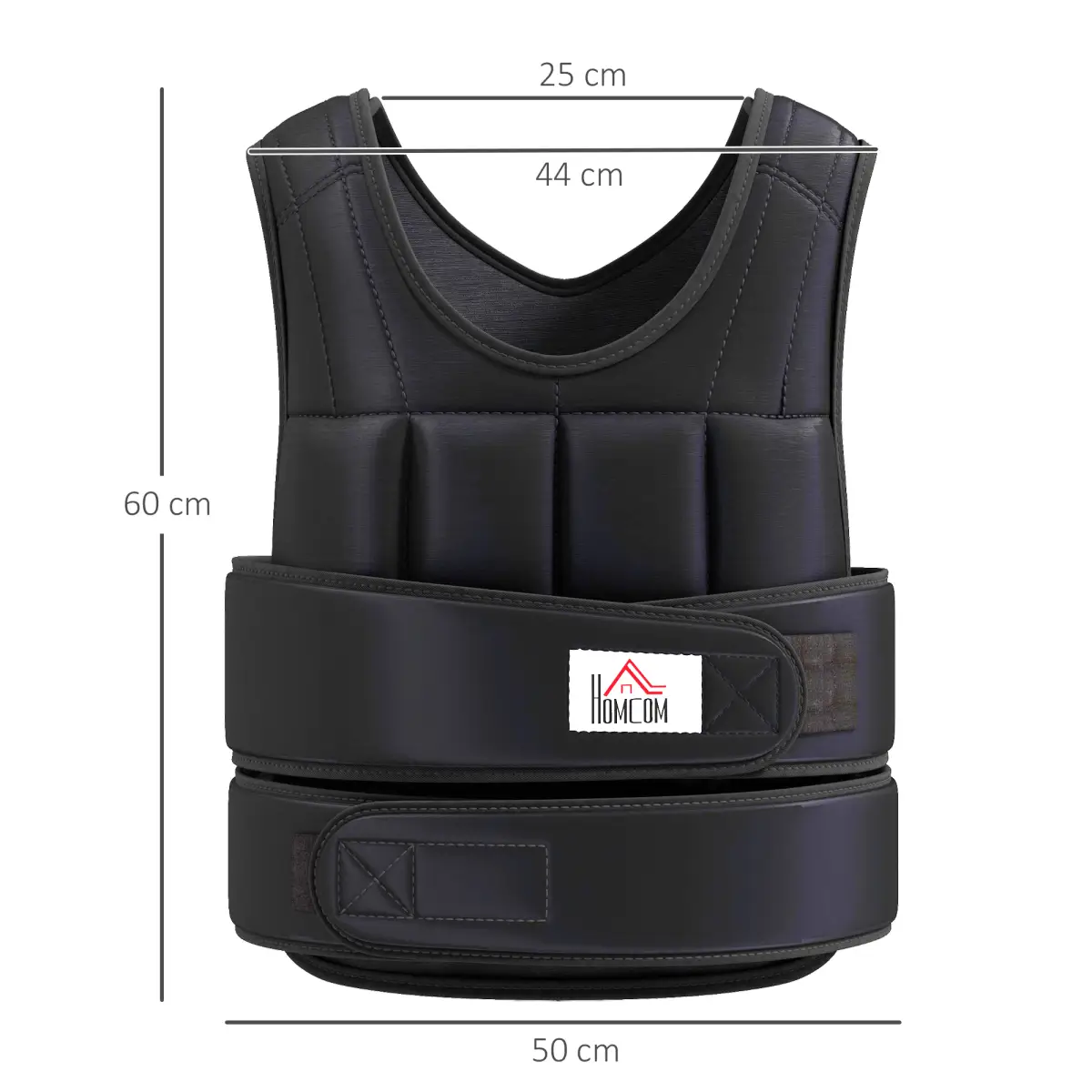 15KGS Adjustable Weight Vest Running Gym Training Weight Loss, Black HOMCOM by Unbranded