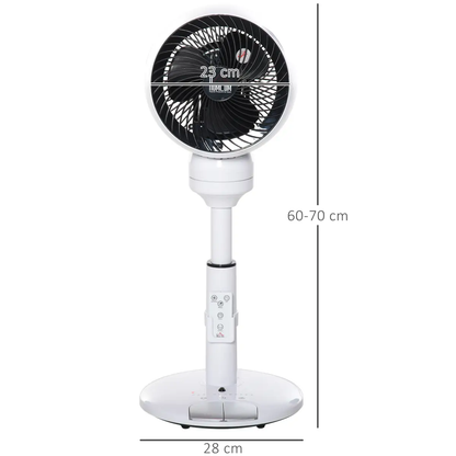 Air Circulator Fan 3 Speed 3 Mode, Oscillation Tilt, Height Adjust Black/White by HOMCOM