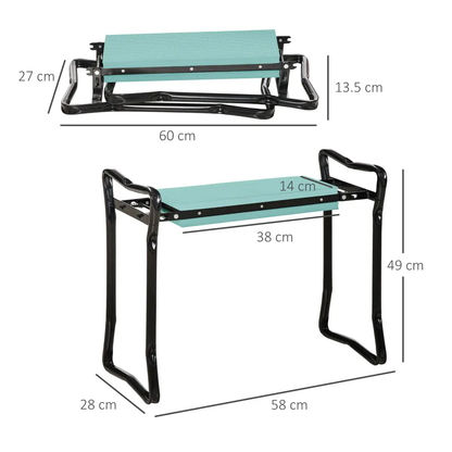 Garden 2 in 1 Kneeler Bench-Green/Black by Outsunny