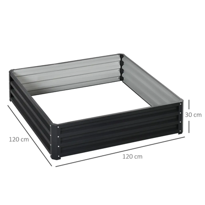 Raised Garden Bed Gardner Frame Outdoor Planter Kit Flower Vegetables Grey by Outsunny