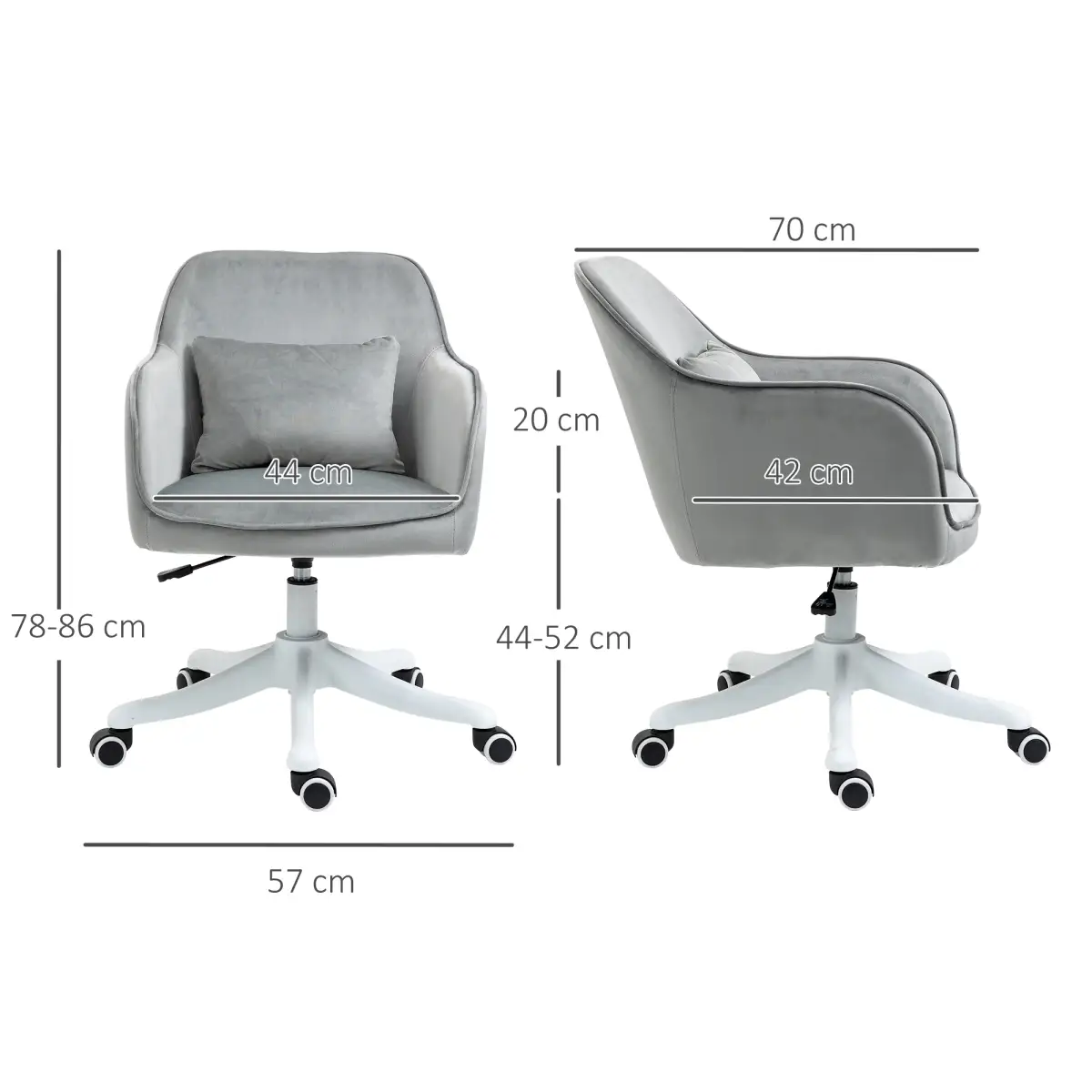 Office Chair with Rechargeable Electric Vibration Massage Lumbar Pillow, Wheels by Vinsetto