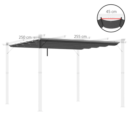 Pergola Shade Cover for 3 x 3m Pergola, Replacement Canopy Fabric Only, Grey by Outsunny