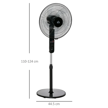 Oscillating Floor Fan Indoor Air Tower Standing RC, 3 Speed & 7.5-Hour HOMCOM by Unbranded