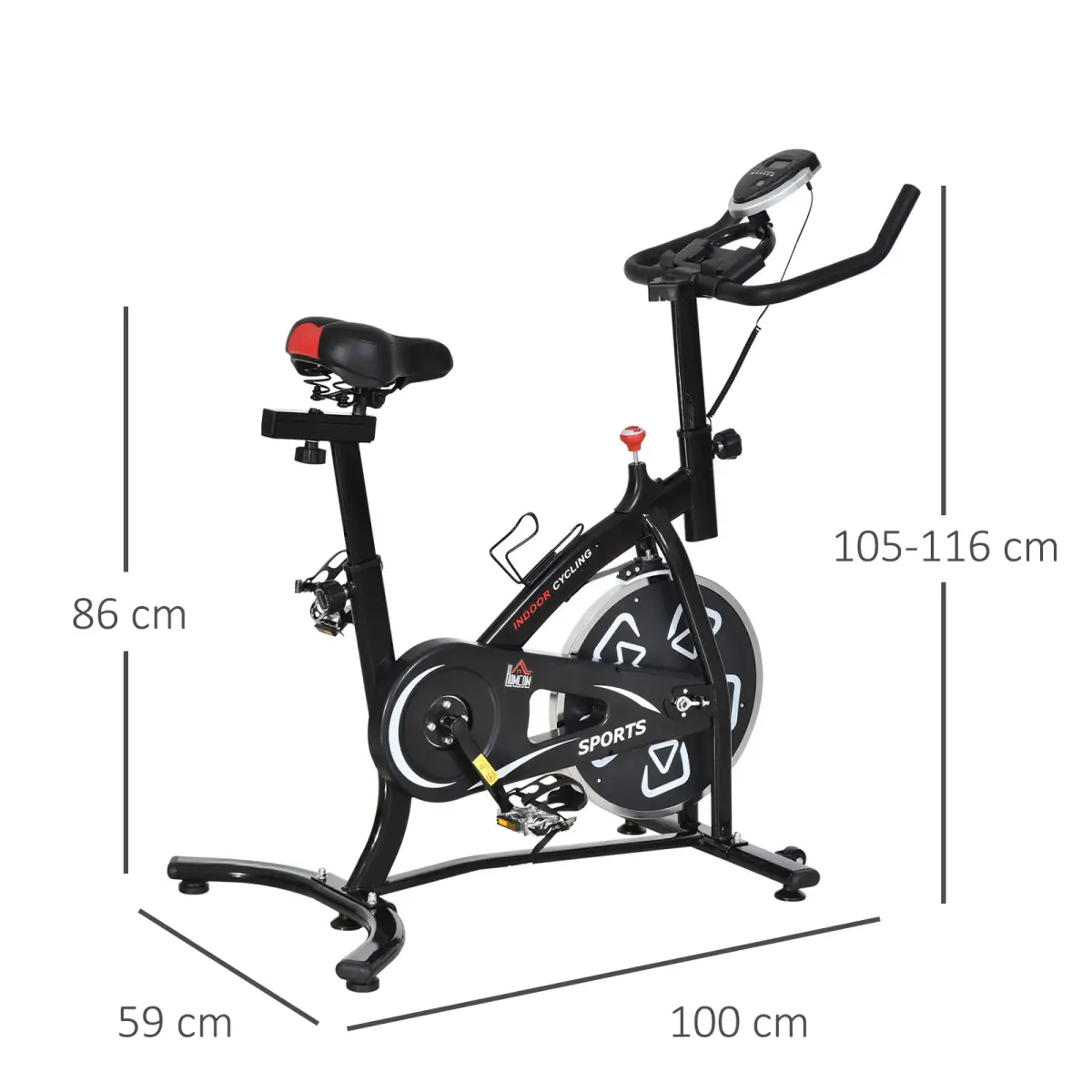 Exercise Training Bike Indoor Cycling Bicycle Trainer LCD Monitor by HOMCOM