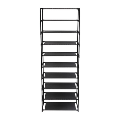 10 Tier Stackable Shoe Rack Storage Shelves - Stainless Steel Frame Holds 50 Pairs Of Shoes by N/A