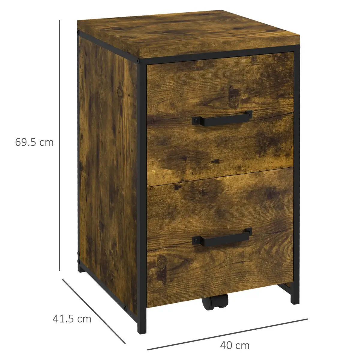 70cm Vertical Office Filing Cabinet w/ 2 Drawer, Hanging File Folder Vinsetto by Unbranded