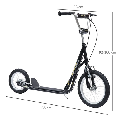 HOMCOM Teen Scooter Adjustable Height Dual Brakes Rubber Wheels Kickstand, by Unbranded