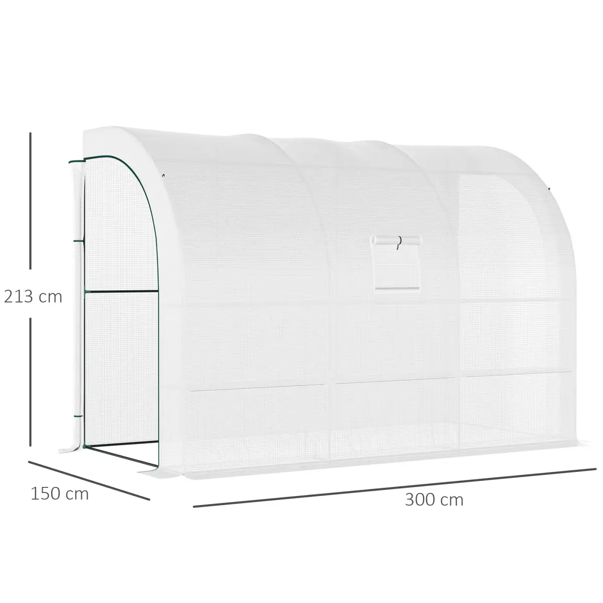 300 x 150 x 213 Plant Greenhouse Garden Nursery w/ Cover Window, White by Outsunny
