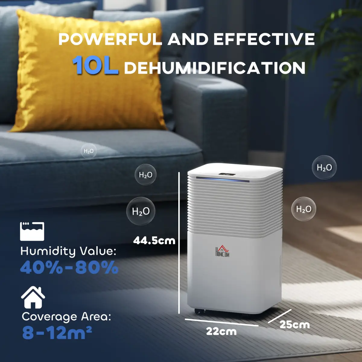 10L/Day 2000ML Portable Quiet Dehumidifier Home Laundry Room Electric Moisture by HOMCOM