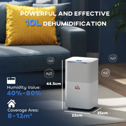 10L/Day 2000ML Portable Quiet Dehumidifier Home Laundry Room Electric Moisture by HOMCOM