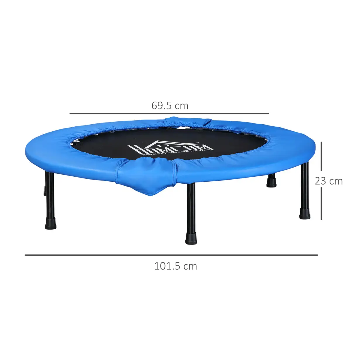 Foldable Mini Fitness Trampoline Exercise Rebounder Jumper, Blue HOMCOM by Unbranded