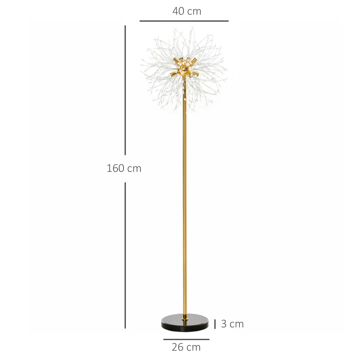 HOMCOM Modern Floor Lamp with Dandelion-like Lampshade for Bedroom by HOMCOM