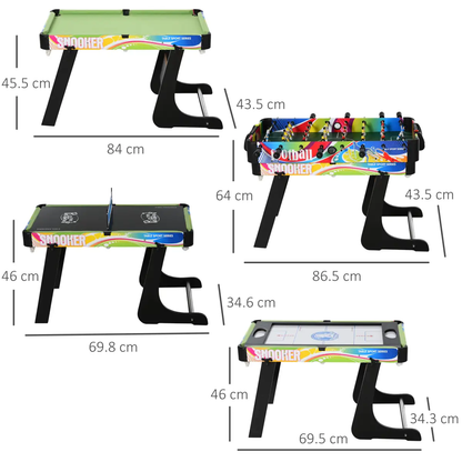 4-in-1 Foldable Game Table Hockey Football Table Tennis & Pool Home Gaming by Unbranded