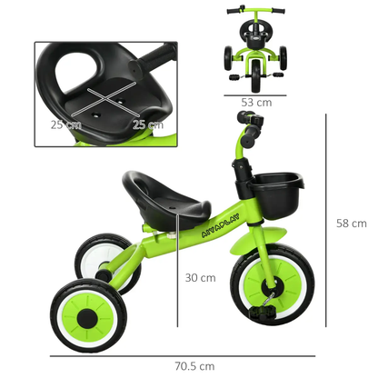 AIYAPLAY Trike with Adjustable Seat Basket Kids Tricycle for 2-5 Years Old Green by AIYAPLAY