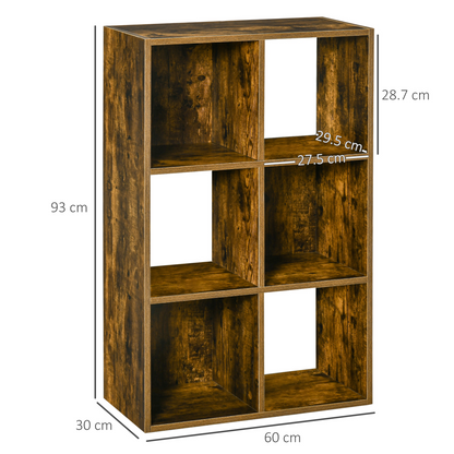 HOMCOM Industrial Style Storage Shelf, Bookcase, Bookshelf, Rustic Brown by Unbranded