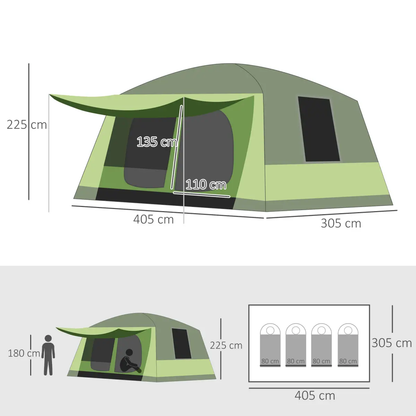 Two Room Dome Tent Camping Shelter w/ Porch and Portable Carry Bag Outsunny by Unbranded
