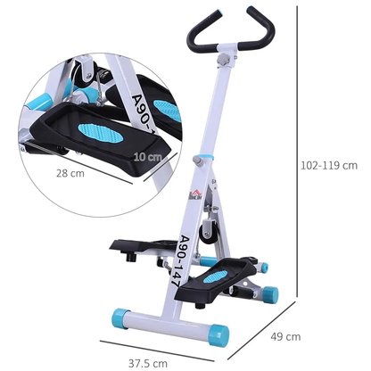 Stepper Fitness Exercise Handle Bar Machine Cardio Foldable Workout HOMCOM by Unbranded