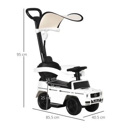 Benz G350 Ride-on Sliding Car Floor Slider Stroller Kids Vehicle, White HOMCOM by Unbranded