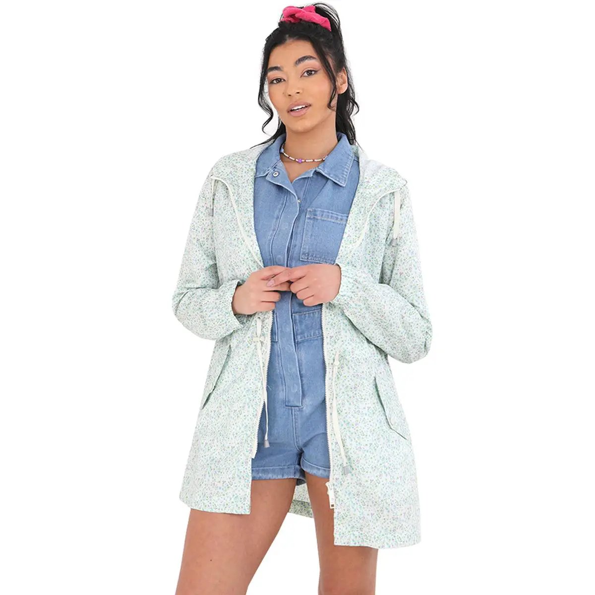 Ladies Brave Soul Lolo Ditsy Rain Mac by Brave Soul
