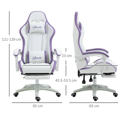 Vinsetto Racing Style Gaming Chair with Reclining Function Footrest, Purple by Vinsetto