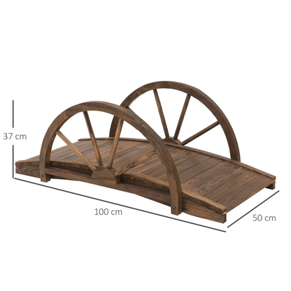Fir Wood Outdoor Garden Decor Walkway Bridge Brown by Outsunny