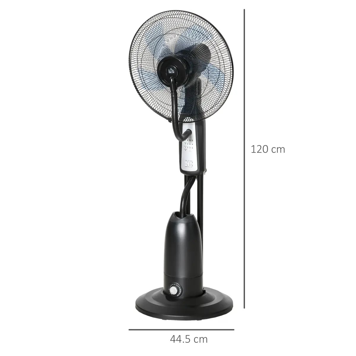 Pedestal Fan with Water Mist Spray Standing Fan w/ 2.8L Water Tank Black by HOMCOM