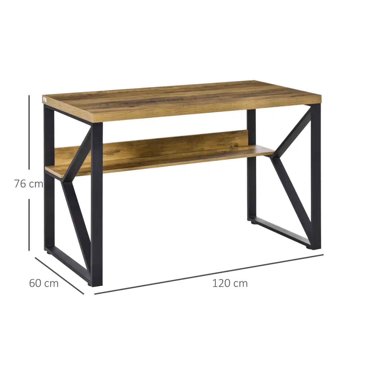 Computer Writing Desk K-Shaped Steel Leg Storage Shelf Home Office by Unbranded