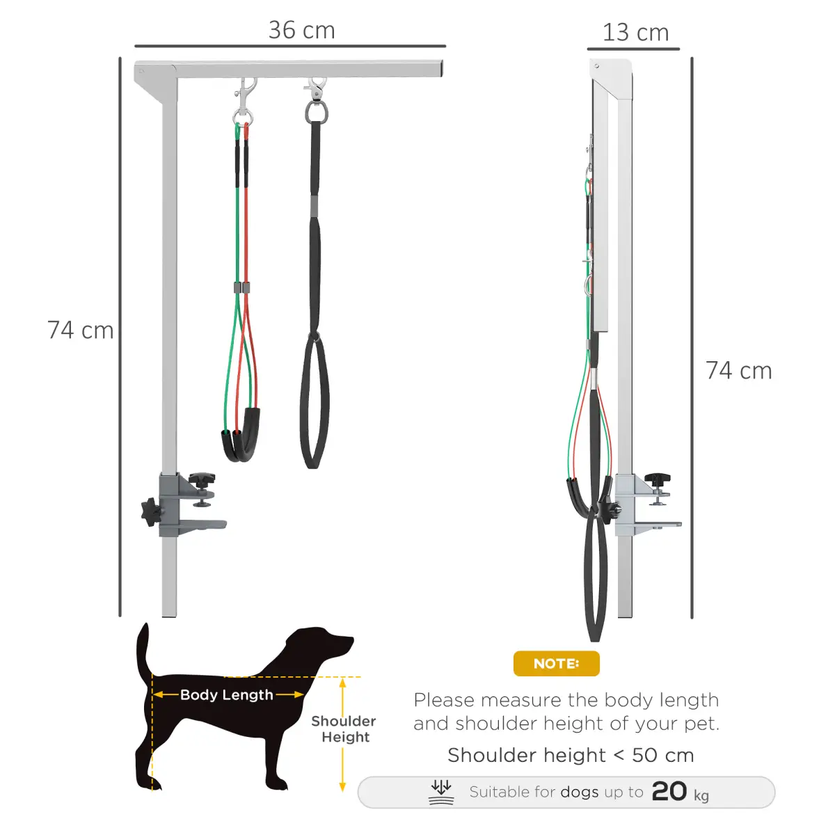 Adjustable Pet Grooming Arm Foldable Grooming Holder w/ Clamp, for Medium Dogs by Unbranded