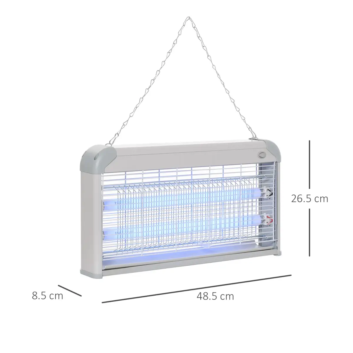 Outsunny Mosquito LED Killer Lamp 30 W Wall-mounted Insect Zapper, Steel-Grey by Outsunny