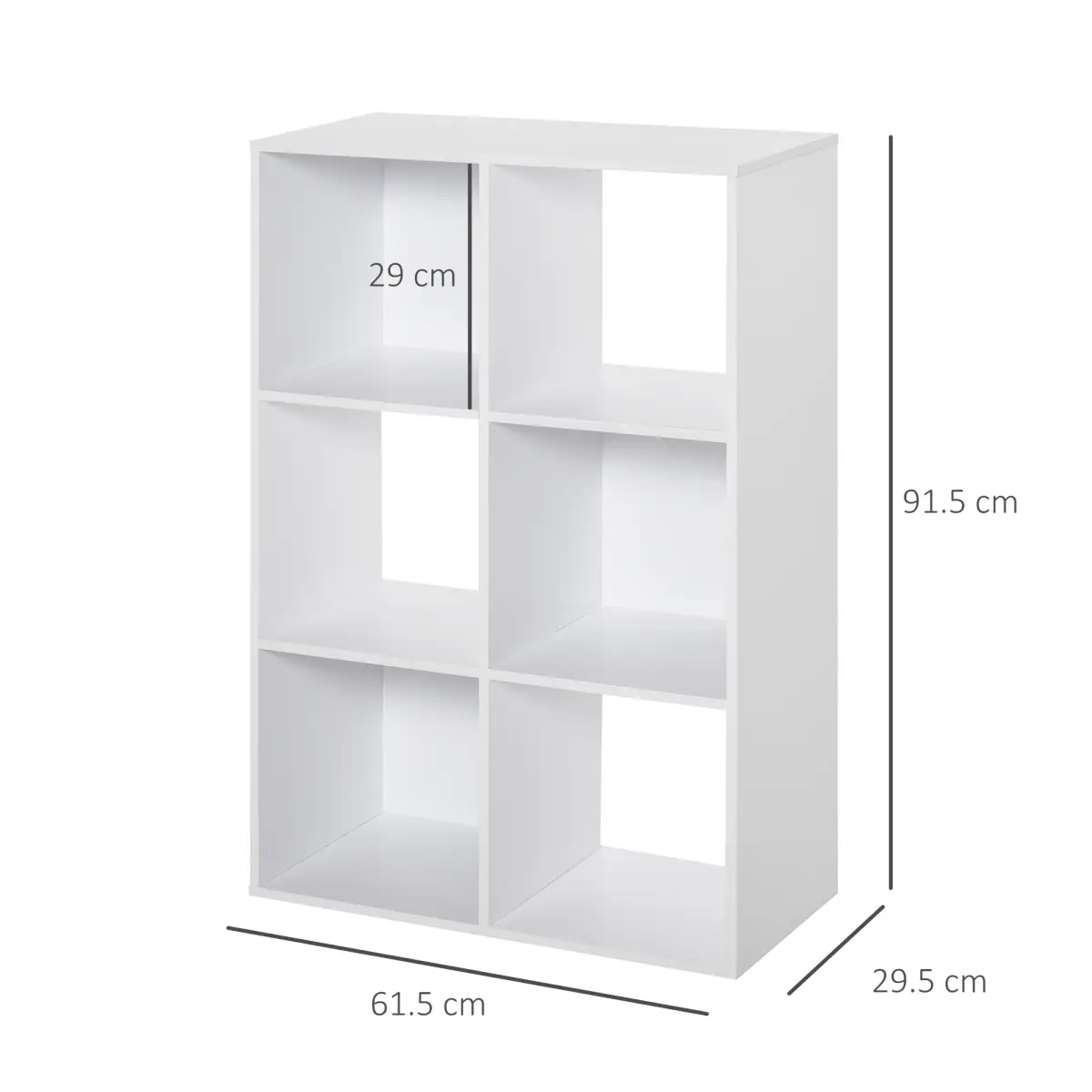 Storage Cabinet Bookcase 6 Cube Organiser Shelves White by Unbranded