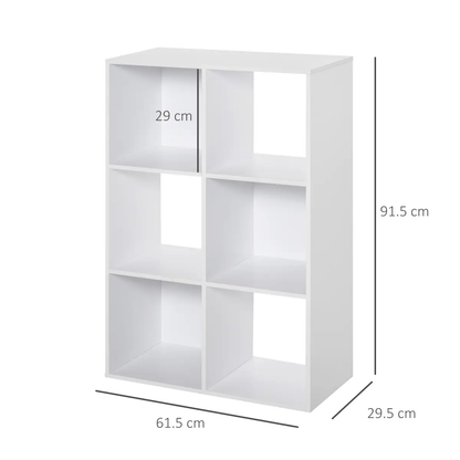 Storage Cabinet Bookcase 6 Cube Organiser Shelves White by Unbranded