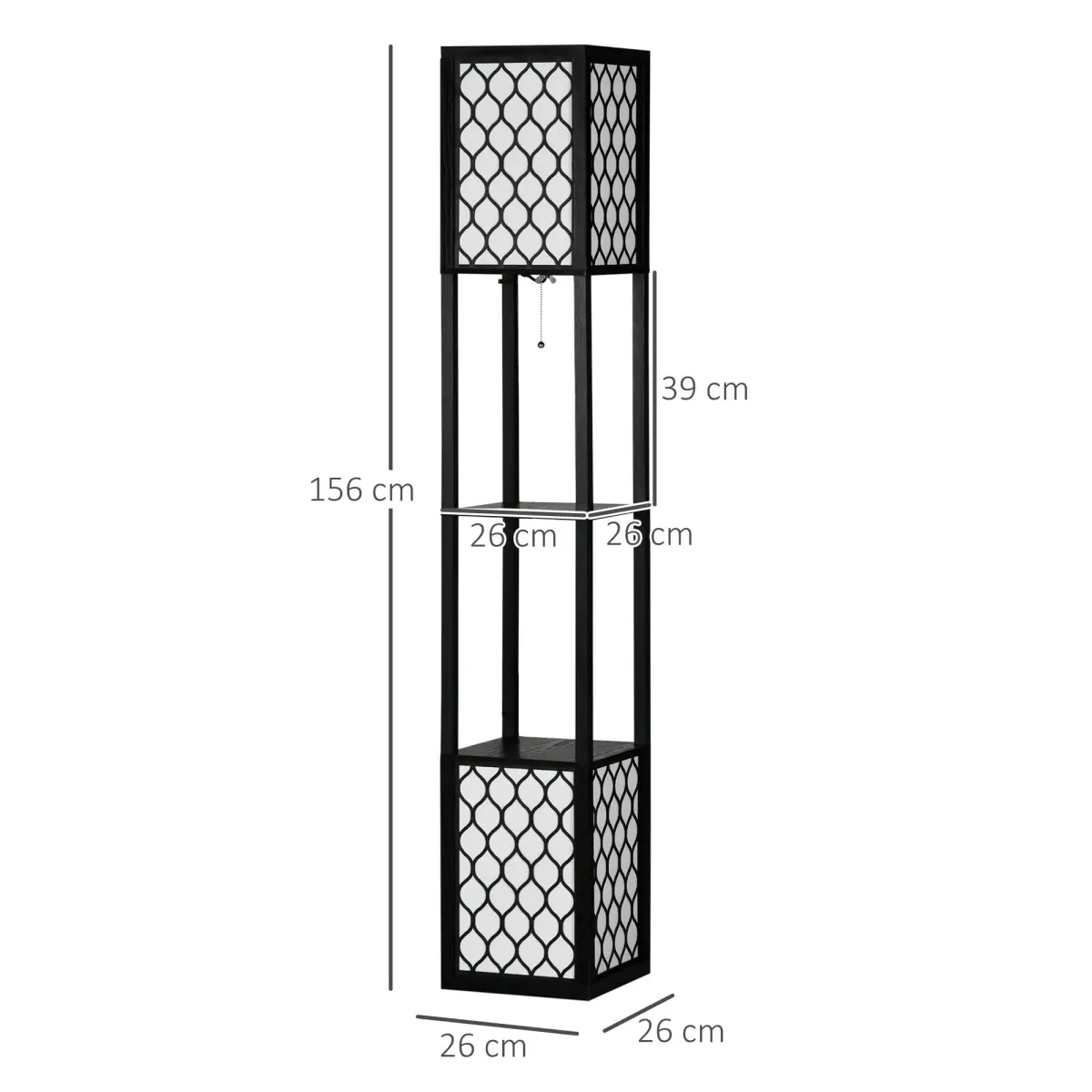 Floor Lamp with Shelves, 2 Light, Modern Standing Lamps for Living Room Bedroom by Unbranded