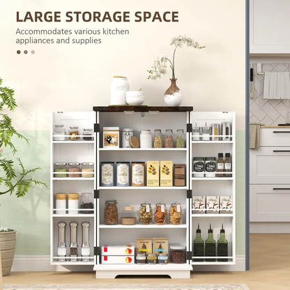 Stylish Farmhouse Cabinet with Adjustable Shelves - Sturdy Storage Solution by HOMCOM