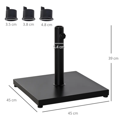 Steel Heavy Duty Adjustable Parasol Base Black by Outsunny