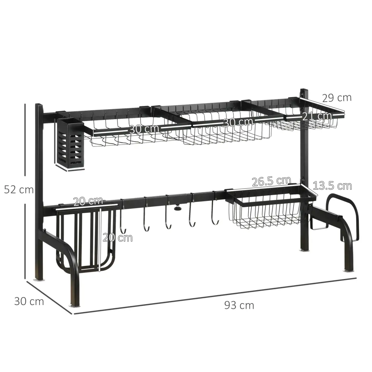 Space Saving Over The Sink Dish Drying Rack, 2 Tier Adjustable Dish Drainer by Unbranded
