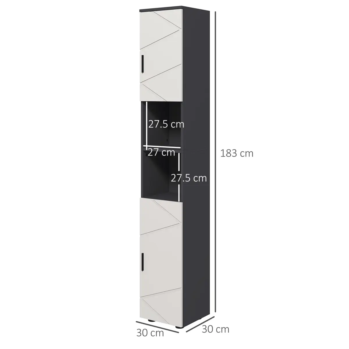 kleankin Tall Bathroom Storage Cabinet, Slim Bathroom Cabinet with Soft Close by kleankin